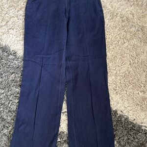 Polo Ralph Lauren Men's 36 x 34 Navy Blue  Linen Classic Fit Pants